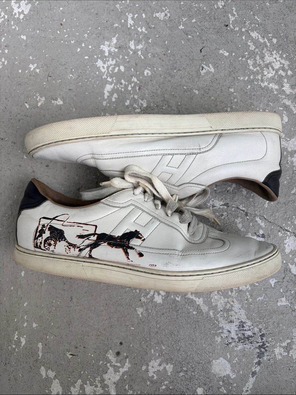 Hermès quicker leather sneakers